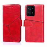 For Xiaomi Mi Mix 4 Geometric Stitching Horizontal Flip Leather Phone Case(Red)