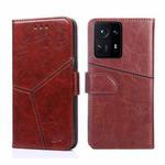 For Xiaomi Mi Mix 4 Geometric Stitching Horizontal Flip Leather Phone Case(Dark Brown)