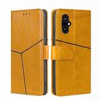 For Xiaomi Poco M4 5G Geometric Stitching Horizontal Flip Leather Phone Case(Yellow)