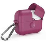 For AirPods Pro Magic Box Wireless Earphone Protective Case with Hook(Wine Red)