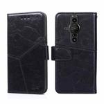 For Sony Xperia Pro-I Geometric Stitching Horizontal Flip Leather Phone Case(Black)