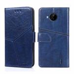 For Nokia C20 Plus Geometric Stitching Horizontal Flip Leather Phone Case(Blue)