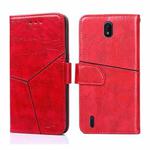 For Nokia C01 Plus / C1 2nd Edition Geometric Stitching Horizontal Flip Leather Phone Case(Red)