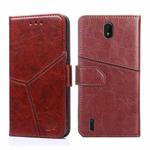For Nokia C01 Plus / C1 2nd Edition Geometric Stitching Horizontal Flip Leather Phone Case(Dark Brown)