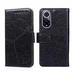 For Huawei nova 9 Geometric Stitching Horizontal Flip Leather Phone Case(Black)