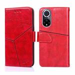 For Huawei nova 9 Geometric Stitching Horizontal Flip Leather Phone Case(Red)
