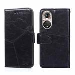 For Honor 50 Pro Geometric Stitching Horizontal Flip Leather Phone Case(Black)