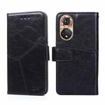 For Honor 50 Geometric Stitching Horizontal Flip Leather Phone Case(Black)