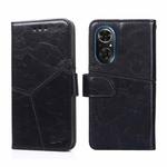 For Honor 50 SE Geometric Stitching Horizontal Flip Leather Phone Case(Black)