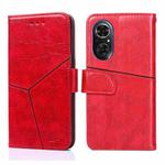 For Honor 50 SE Geometric Stitching Horizontal Flip Leather Phone Case(Red)