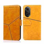 For Honor 50 SE Geometric Stitching Horizontal Flip Leather Phone Case(Yellow)