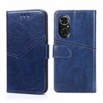 For Honor 50 SE Geometric Stitching Horizontal Flip Leather Phone Case(Blue)
