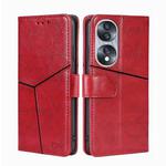 For Honor 70 Geometric Stitching Horizontal Flip Leather Phone Case(Red)