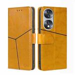 For Honor 70 Geometric Stitching Horizontal Flip Leather Phone Case(Yellow)