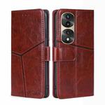 For Honor 70 Pro / 70 Pro+ Geometric Stitching Horizontal Flip Leather Phone Case(Dark Brown)