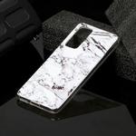 For Huawei P40 Marble Pattern Soft TPU Protective Case(White)