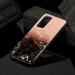 For Huawei P40 Marble Pattern Soft TPU Protective Case(Rose Gold Black)