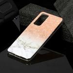 For Huawei P40 Marble Pattern Soft TPU Protective Case(Rose Gold White)