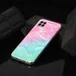 For Huawei P40 lite Marble Pattern Soft TPU Protective Case(Pink Green)