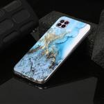 For Huawei P40 lite Marble Pattern Soft TPU Protective Case(Sea Blue)