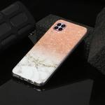 For Huawei P40 lite Marble Pattern Soft TPU Protective Case(Rose Gold White)