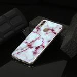 For Huawei Honor 8C Marble Pattern Soft TPU Protective Case(Red)