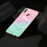 For Huawei Honor 8C Marble Pattern Soft TPU Protective Case(Pink Green)
