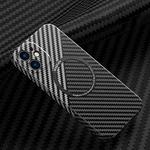 For iPhone 11 Carbon Fiber Texture MagSafe Magnetic Phone Case (Black Silver)