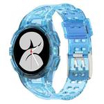 For Samsung Galaxy Watch4 40mm Silicone Integrated Watch Band(Transparent Blue)