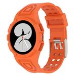 For Samsung Galaxy Watch4 44mm Silicone Integrated Watch Band(Orange)