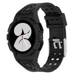 For Samsung Galaxy Watch4 44mm Silicone Integrated Watch Band(Black)