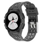 For Samsung Galaxy Watch4 44mm Silicone Integrated Watch Band(Transparent Black)