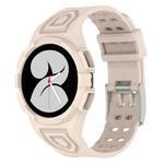 For Samsung Galaxy Watch4 44mm Silicone Integrated Watch Band(Ivory White)