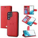 For Samsung Galaxy S22+ 5G Litchi Texture Magnetic Detachable Wallet Leather Phone Case(Red)