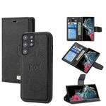 For Samsung Galaxy S22 Ultra 5G Litchi Texture Magnetic Detachable Wallet Leather Phone Case(Black)
