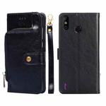 For Infinix Smart 4/X653 Zipper Bag Leather Phone Case(Black)