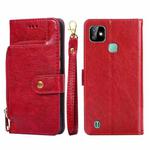 For Infinix Smart HD 2021/X612 Zipper Bag Leather Phone Case(Red)