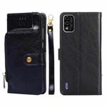 For Itel A48 Zipper Bag Leather Phone Case(Black)