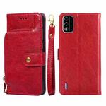 For Itel A48 Zipper Bag Leather Phone Case(Red)