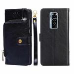 For Tecno Phantom X Zipper Bag Leather Phone Case(Black)