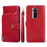 For Tecno Phantom X Zipper Bag Leather Phone Case(Red)