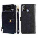 For Tecno Spark 6 GO Zipper Bag Leather Phone Case(Black)