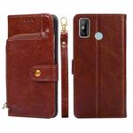For Tecno Spark 6 GO Zipper Bag Leather Phone Case(Brown)