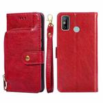 For Tecno Spark 6 GO Zipper Bag Leather Phone Case(Red)