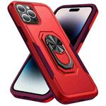For iPhone 14 Pro Ring Kickstand Heavy Duty Shockproof Phone Case(Red)