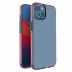 For iPhone 14 Two-color Transparent TPU Phone Case (Rose Red)