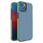 For iPhone 14 Two-color Transparent TPU Phone Case (Fresh Green)