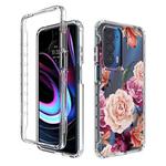 For Motorola Edge 2021 Transparent Painted Phone Case(Purple Floral)