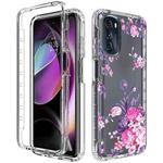 For Motorola Moto G 5G (2022) Transparent Painted Phone Case(Pink Flower)