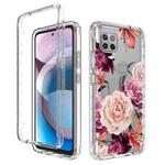 For Motorola One 5G Ace Transparent Painted Phone Case(Purple Floral)